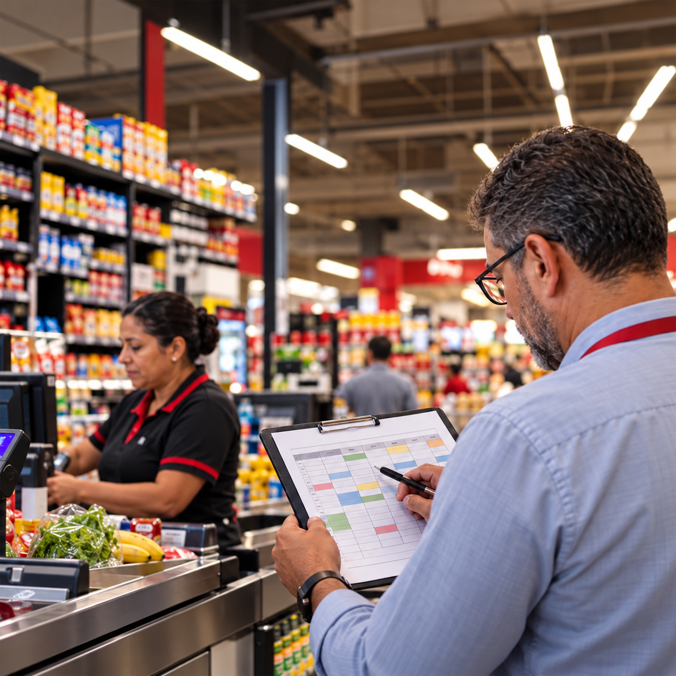 Gerente e caixa no supermercado_converted